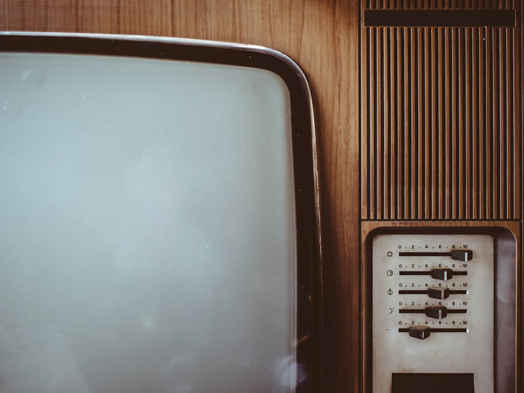 family watching television